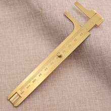Regla de cobre gruesa, regla triangular de latón para dibujo y diseño - Dorado - Ver 8