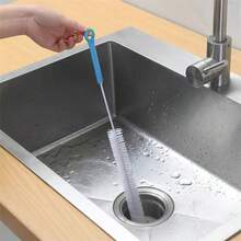 5PCS Sink Drain Overflow Cleaning Brush Sewer Hair Catcher Plug Hole Remover Tool - Blue - View 9