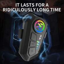 1 pieza Auriculares para casco de motocicleta, con sonido Hi-Fi, cancelación de ruido, altavoces para casco, auriculares para casco, conectividad inalámbrica 5.3 con tiempo de espera súper largo, kit de manos libres para llamadas telefónicas - Negro - Ver 6