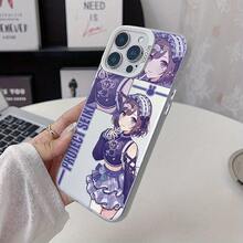 Japanese Online Music Game Cartoon Girl P-Project S-Sekai Phone Case For IPhone 16 16e 15 14 13 12 11 Pro Max X XR XSMAX 8 7 E Plus Color Silver Matte Hard Shell Back Cover Ins Style Fresh Creative Temperament Colorful - Translucent Purple - View 3
