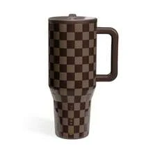 Hydro Jug Traveler Cherry, Western Cowboy, Black And White Checkered Patterns, Autumn Checkers Patterns Of Double Wall Insulated Stainless Stee With Straw 32oz/40oz Cup. Water Bottle.  Flip-Straw, 24 Hours Cold, Completely Leak-Proof. Suitable For Water, Iced Tea Or Coffee, Ice Drinks , Hot Drinks, Juice. Suitable For Camping, Work, Indoor Use. It Is Also Very Suitable To Be Given As A Gift. - 40盎司/1182毫升 - 查看 10