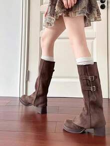 新款女士冬季短靴，可拆卸长靴，厚底粗跟，适合娇小身材