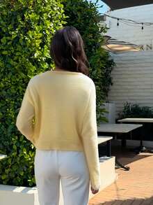 New Spring/Summer Yellow Button Knit Cardigan, Fashionable And Elegant, Suitable For Dates - Yellow - View 9