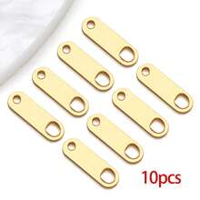 10/30个304不锈钢吊坠，水滴形链扣，小巧扁平圆形心形吊坠，金属链延长连接器，链尾吊坠，适用于DIY珠宝制作 - 彩色 - 查看 17