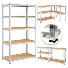 Estante Metalico Anaquel OrganizadorHogar 5 Niveles, Estantería de Almacenamiento, estantes de cocina, ideal para despensa y organizador perfecto para soluciones de almacenamiento y estanterías de garaje - Plateado - Ver 5