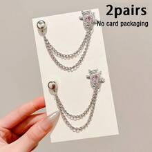 1Pc/2/4Pcs Chain Magnetic Hem Clips, No-Sew Adjustable Pant Leg Cuff Fixer, Star/Bow/Heart/Bear/Pearl Style, No-Sew Hem Shortener, Versatile Pant Leg Chain Decoration Clip, Instantly Shorten Sleeve Length, Suitable For Sleeves, Hem, Pant Legs, Prevent Pant Leg Dragging, Secure And Convenient Pant Leg Fixation, Multiple Colors, Dress Accessory, Shirt Adjuster, Fashion Accessory, Cute Fastener, Clothing Clip, Garment Adjuster - Multicolor - View 21
