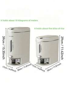 1个多功能米桶，带压力盖的密封塑料米桶，防潮厨房米桶 - 彩色 - 查看 10