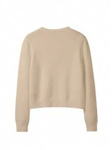 FOR BEAUTY Women's Round Neck Twisted Button Long Sleeve Knit Cardigan, Casual Comfortable Solid Color Sweater Jacket, New Year Top - Khaki - View 7