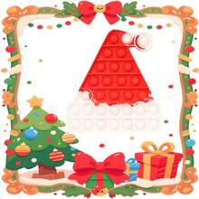 Roter Weihnachtsmann Hut Bubble Dekompressions-Puzzle Spielzeug, Fingerspielzeug, modisches Bubble Stressabbau Spielzeug für Erwachsene und Kinder, Party Spiel Dekoration Geschenk für Weihnachten, Halloween, Entspannungsspielzeug, Urlaubsgeschenk geeignet für Jungen, Mädchen, Kinder und Erwachsene, Spaß Knall- und modisches Spiel