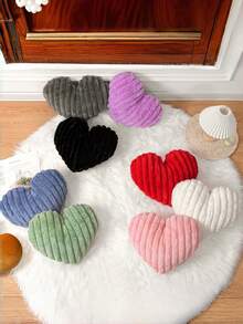 Valentine's Day Heart Pillow Decorative Throw Pillows, Heart Shaped Soft Fluffy Faux Fur Cute Pillows Cushions For Couch Chair Bed Bedroom Room Home Decor Aesthetic, Pink - 款式一 - 查看 6