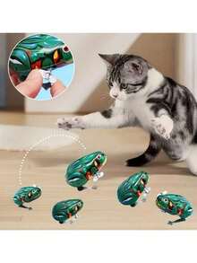 1/3pcs Cat And Frog Toy - Stainless Steel Cartoon Animal Toy, 6 Unique Designs, No Batteries Needed, For Indoor/Outdoor Cat Play, To Attract And Stimulate, Durable And Easy To Clean, Cat Toy, Fun Design, High-Quality Craftsmanship - Multicolor - View 1