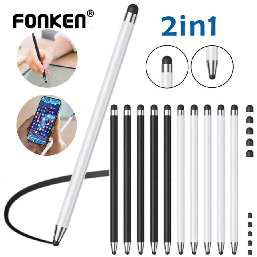 Universal Stylus Pen, Dual Rubber Tip Capacitive Handwriting Pen, Suitable For Tablets And Android Smartphones - Universal - View 1