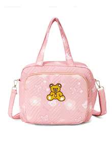 1pc INS Style Mommy Bag, Small Handheld Shoulder Messenger Bag, Fashionable Embroidered Diaper Bag For Mothers - Baby Pink - View 3