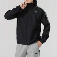 Adidas Men's Sports Suit: SL WARM Woven Hooded Fleece Jacket/Coat + SL WARM Woven Fleece Pants, Suitable For Daily Commute And Running, JG8515+KA1299 - Black/Olive Green - View 2