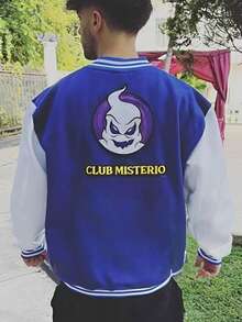Chamarra Sudadera Beisbolera Unisex Club  Fede Infantil Misterioss - Azul - Ver 1