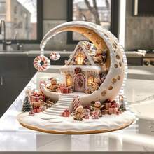 Figurina natalizia in stile bohémien in acrilico, dimensioni 15,0 cm x 16,0 cm, adatta per la decorazione da tavolo durante le festività in casa, ufficio, camera da letto, caffè - Decorazione multifunzionale a tema familiare - Regalo di Natale unico - Multicolore - Visualizzare 1