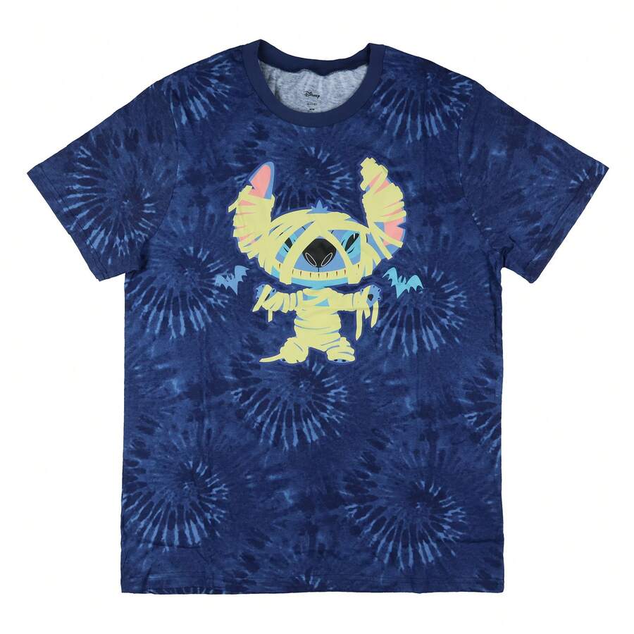 Disney Lilo And Stitch T-Shirt Men's Stitch Mummy Tie-Dye Shirt - Màu xanh lam - Xem 1