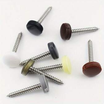 Bouchons de trous de vis de couleurs mélangées, capuchons en plastique à conception autotaraudeuse en croix pour couvrir les trous de vis pour les meubles, les armoires, les projets de DIY