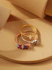 Customized Oval Birthstone Ring, Can Be Set With 1-5 Birthstones. Personalized Fine Jewelry, Exclusive Birthstone Ring, Elegant Ring, Promise Ring, Minimalist Ring, Anniversary Gift, Mother's Day Gift, Christmas Gift, Graduation Gift, Holiday Gift