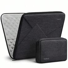 13.3 Inch Shockproof EVA Laptop Sleeve Hard Case Compatible With 14 Inch  Pro/Max M4 M3 M2 M1 2021-2024 13 Inch  Air/Pro 2012-2017 With Accessory Bag Black Gray - Black Gray - View 1