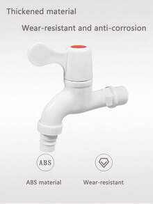 Grifo de plástico para el hogar - Apertura rápida de 4 puntos, a prueba de fugas, a prueba de grietas, de larga duración - Grifo para lavadora de agua corriente - Incluye accesorios para instalación en lavadero, baño y jardín - 1 pieza Accesorios de baño Herramientas de baño - Blanco - Ver 6