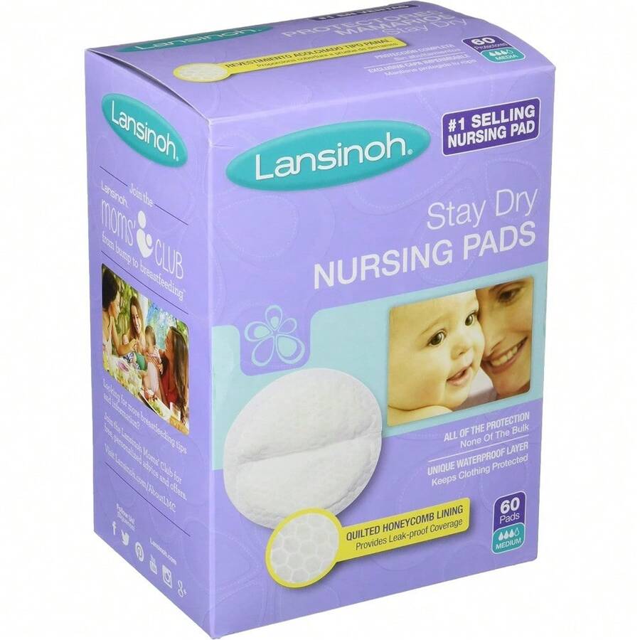 Lansinoh Stay Dry Disposable Nursing Pads for Breastfeeding, 36 count - 60 unidades (paquete de 2) - Ver 1