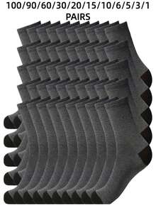 100/90/60/30/20/15/10/6/5/3/1 Pack Classic Black, White, Gray Crew Leg Warmers For Active Men, Comfortable Casual Everyday Wear, Suitable For Leisure, Home, Outdoor Sports, Unisex, Soft Warm Winter Leg Warmers, Stripe Color Block Design, Multi-Color Options, Limited Time Offer