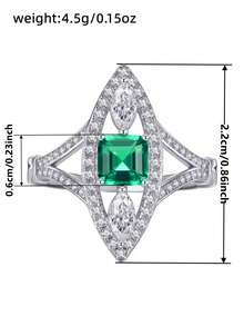 1 Stück glamouröser Kubikzirkonia-Ring für Frauen, Hochzeit, Verlobung, Valentinstag, Partygeschenk - 1# - Übersicht 6