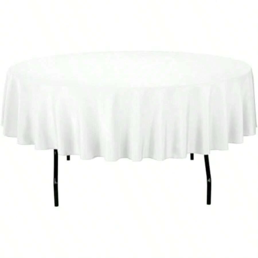 Gee Di Moda - Mantel redondo de 120 pulgadas, color morado para mesas redondas de 60 a 96 pulgadas, tela lavable resistente, para mesa de buffet, fiestas de día festivo, cenas, bodas y baby shower(335.3 cm (Redondo) Blanco) - Multicolor - Ver 1