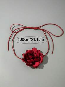 imoli 1 chiếc vòng cổ dây polyester họa tiết hoa thanh lịch, đa năng để đeo hàng ngày, dự tiệc, hẹn hò, làm quà tặng - 30672-nek-đỏ - Xem 6