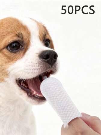 50Pcs Disposable Pet Oral Cleaning Finger Cot - Finger Toothbrush For Cats And Dogs To Remove Tartar And Dental Calculus,Pet Oral Hygiene Cleaning Ear Mite Removal