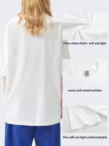 Meow Meow Repeat Graphic T-Shirt - Stylish Form-Fitting Cotton Tee With Fun Cat Prints, Featuring 'meow', Heart Symbol, And Playful Phrases - Ideal Casual Wear For Pet Lovers, Cute Gift For Friends, Soft, Comfortable, Perfect For Everyday Style Or Lounging At Home - 白色 - 查看 3
