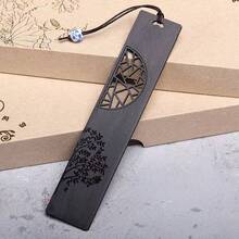 1pc Hand-Carved Mahogany Bookmark For Students And Book Lovers - Retro Design And Nostalgic Feel - Perfect School Stationery Accessory Back To School - Multicolor - View 11