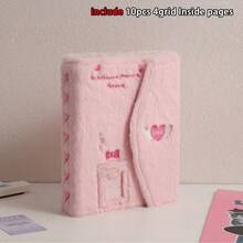 1本A5卡通蝴蝶毛绒相册，磁扣，全封面，内含10页内页，女孩追逐卡片活页相册，精美笔记本收纳盒，返校季文具