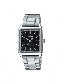 Casio Đồng hồ đeo tay nữ, dòng STANDARD, mặt vuông nhỏ, máy quartz kiểu cổ điển, dây đeo bằng thép không gỉ, mặt số đen. - màu đen - Xem 6