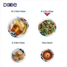 Dixie Large Paper Plates,Microwave Safety & Soak Proof For Heavy, Messy Meals,Cut Resistant & Extra Strong For Parties, Barbecues & Picnics,Perfect For Holiday Dinners, Outdoor Events & Easy Cleanup,90/172 Count - 藍色 - 查看 6