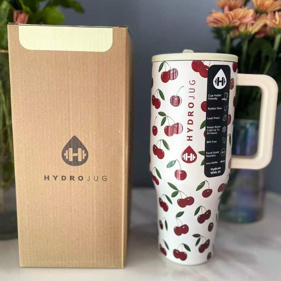 40 Oz Outdoor Sports Water Cup Water Bottle Stainless Steel Vacuumhydrojug Insulated Cup With Lid And Straw Suitable For Water, Iced Tea Or Coffee. New Product - 彩色 - 查看 1