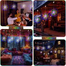 4pcs Solar Hanging Firework Lights 480 LED Solar Powered Outdoor Sparkling Starburst Sphere Lights 8 Modes Fairy Light For Patio - màu sắc - Xem 7