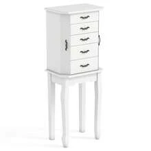 Jewelry Wood Cabinet Armoire Storage Box Chest St& Organizer Christmas Gift - White - View 5