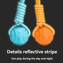 1PC Dog Ball, Rope Toy, For Cleaning Teeth And Chewing, Durable And Fun, Interactive Rope Toy, Suitable For Dog Training, Dog Chew Toy Ball.Dog Stuff,Dog Toys,Dog Things,Dog Supplies - Orange - View 9