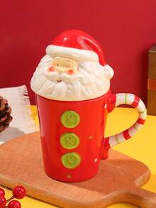 1 pezzo Tazza in ceramica creativa a cartone animato, stile carino da studente, adatta per Natale, tazza per il latte