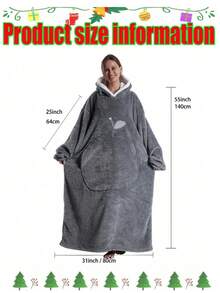 1 Stück tragbare Decken-Kapuze für Frauen und Männer. Weiche Sherpa-Decken-Kapuze mit Ärmeln und Tasche, überlange Kapuzen-Decken-Sweatshirts, kuschelig und warm. Fleece-Decke mit Ärmeln und großer Tasche für Erwachsene, kuschelige Kapuzen-Decke als Geschenk für drinnen & Outdoor, locker sitzender Bademantel-Decken-Mantel, warme Decken-Pyjamas - Verschiedenfarbig - Übersicht 6