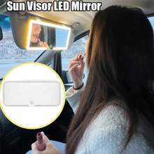 Car Vanity Mirror With LED Lights, 3-Color Dimmable Makeup Mirror For Car Sun Visor - Multicolor - View 1