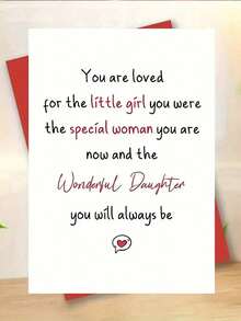 1pc Lovely Valentine's Day Greeting Card With Envelope. Made Of High-Quality Paper. Warm Wishes Design With Heart Pattern. Suitable For Parents To Give To Daughter. Card Size: 12cm/4.7in X 17cm/6.7in