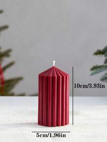 10英寸复古酒红色条纹圆柱形香氛蜡烛，葫芦造型，长25厘米/10英寸，采用大豆蜡和石蜡制成，可持续燃烧50小时。蜡烛中心装饰精美，是情人节、冬季、家居装饰和斋月装饰的理想之选。 - 酒紅色 - 查看 10