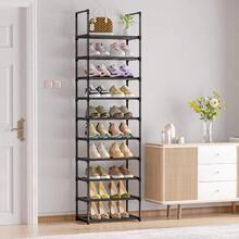 Shoe Rack Sturdy Metal Shoe Storage Narrow Shoe Rack Shoe Shelf Shoe Racks For Closets - Black - View 4