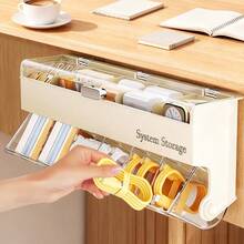 Large Capacity Jewelry Organizers, Wall-Mounted Hair Accessory Organizer With 12 Compartments, Plastic Storage Box For Clips, Ties, And Jewelry, Transparent Design For Easy Visibility, Bathroom Or Bedroom Organizer, Underwear & Sock Holder, Jewelry Organizers - 杏色 - 查看 1