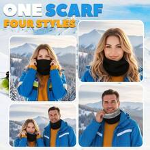 Winter Neck Warmer Men Women, Fleece Neck Gaiter Face Scarf, Hunting Essentials Nose Warmer, Outdoor Gear - Black - View 6