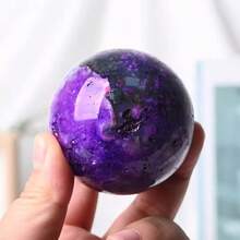 Neues Produkt Natürliche Kristallkugel, handpoliert, Lila Moosachat Kugel für Dekoration - Violett - Übersicht 8