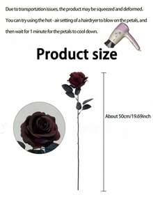 20/10/6 件套黑红仿真玫瑰 - 长茎逼真丝绸花,适用于家居装饰、婚礼装饰、派对装饰、哥特暗黑风格装饰、户外摄影道具和暗黑主题仿真花束装饰。送给女性的礼物,婚礼、仿真花、仿真植物、客厅装饰、生日礼物、家居装饰、卧室装饰。 - 黑紅色 - 查看 14